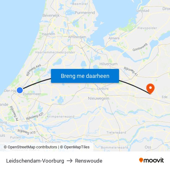 Leidschendam-Voorburg to Renswoude map