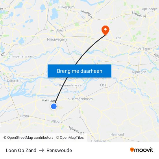 Loon Op Zand to Renswoude map