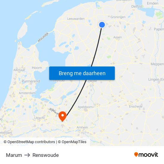 Marum to Renswoude map