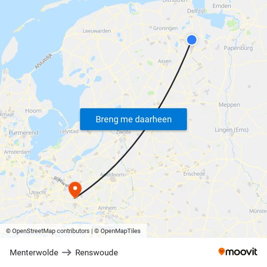 Menterwolde to Renswoude map