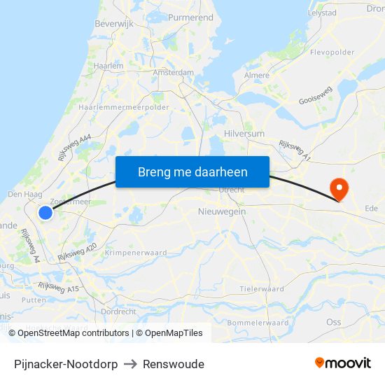 Pijnacker-Nootdorp to Renswoude map
