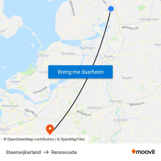 Steenwijkerland to Renswoude map