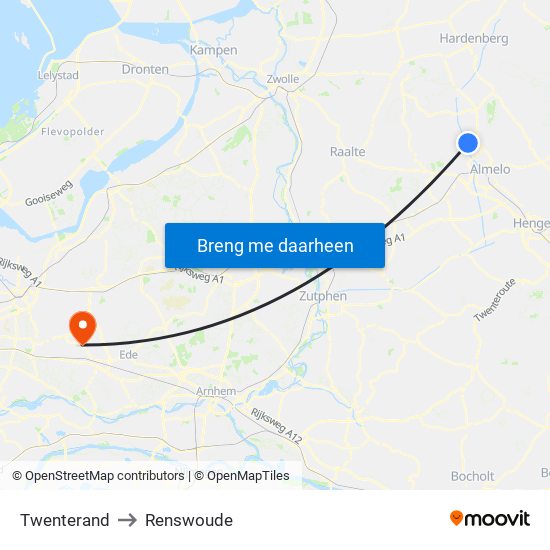 Twenterand to Renswoude map