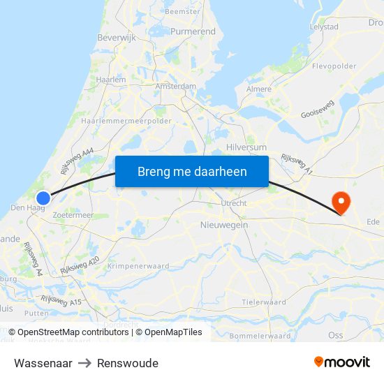 Wassenaar to Renswoude map