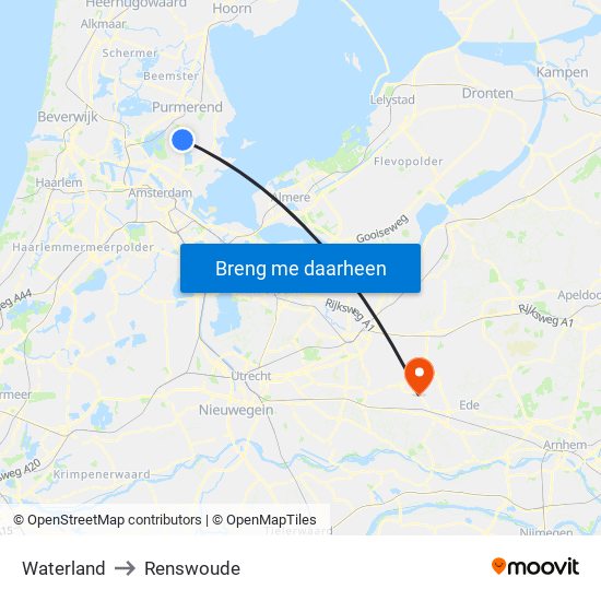 Waterland to Renswoude map