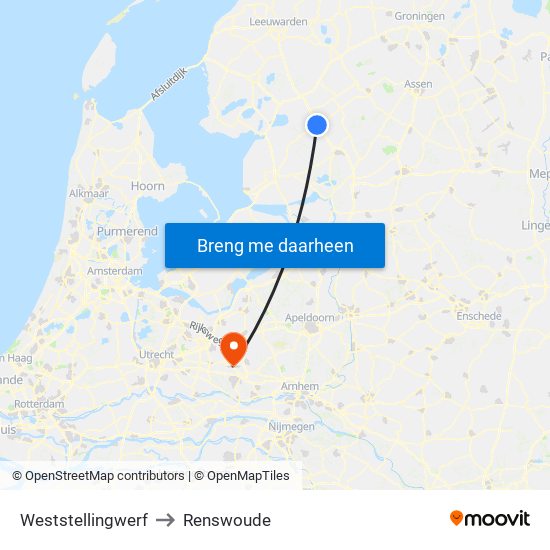 Weststellingwerf to Renswoude map