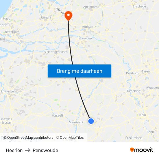 Heerlen to Renswoude map