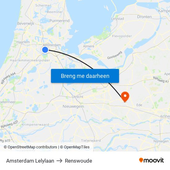 Amsterdam Lelylaan to Renswoude map