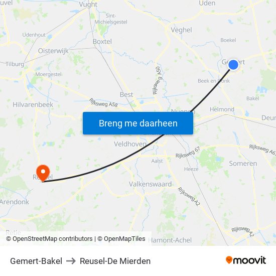 Gemert-Bakel to Reusel-De Mierden map