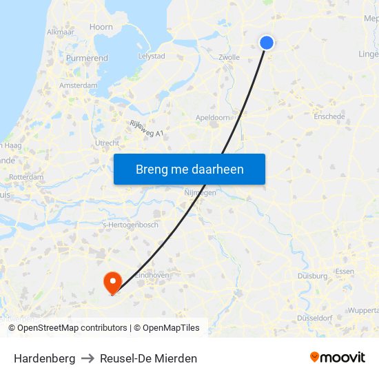 Hardenberg to Reusel-De Mierden map