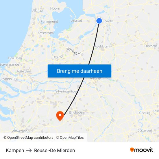 Kampen to Kampen map