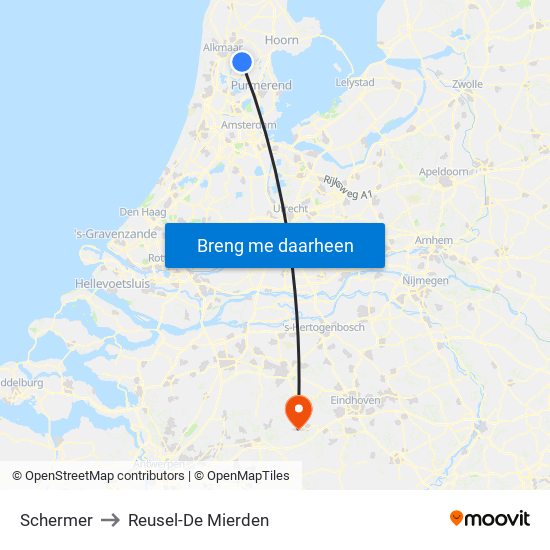 Schermer to Reusel-De Mierden map