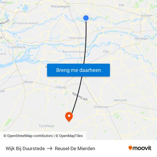 Wijk Bij Duurstede to Reusel-De Mierden map