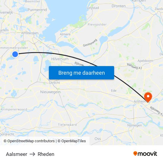 Aalsmeer to Rheden map