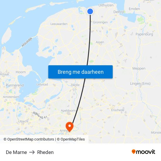 De Marne to Rheden map