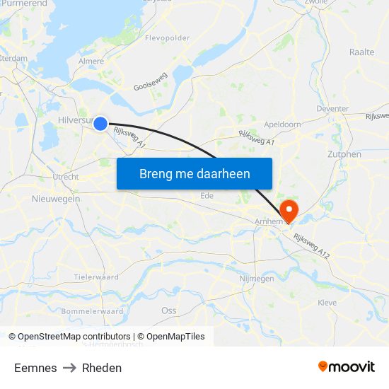 Eemnes to Rheden map