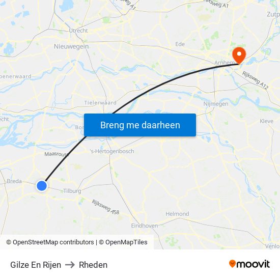 Gilze En Rijen to Rheden map