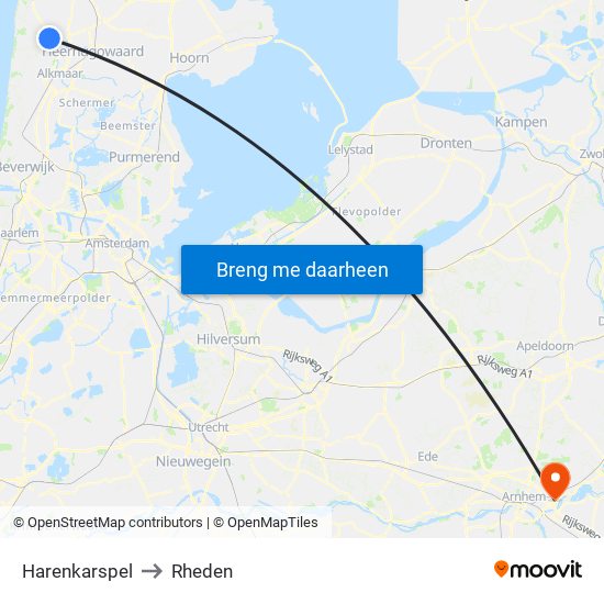 Harenkarspel to Rheden map