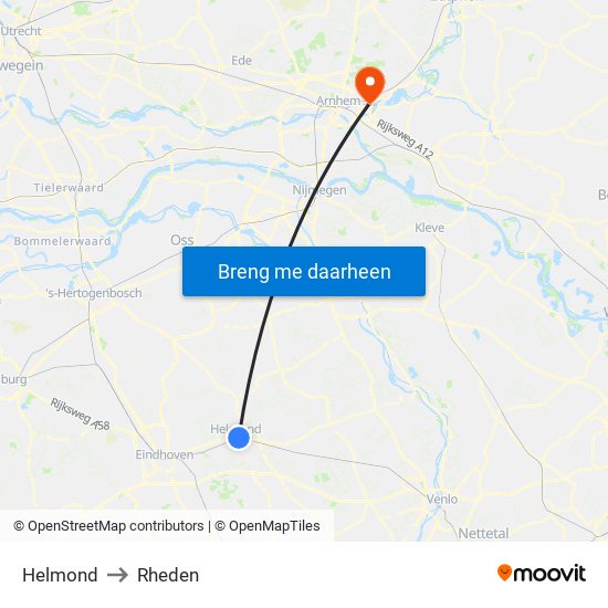 Helmond to Rheden map