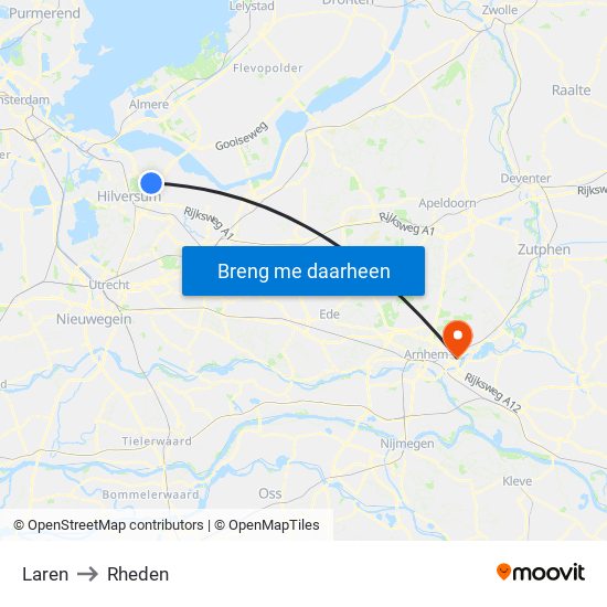 Laren to Rheden map