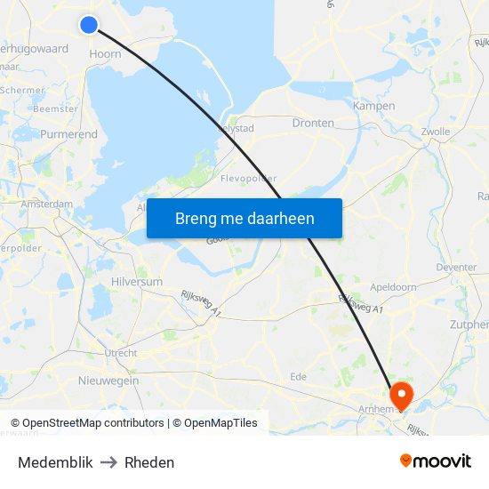 Medemblik to Rheden map