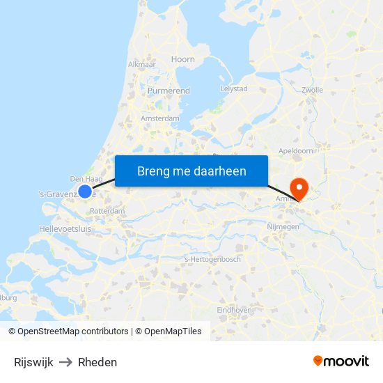Rijswijk to Rheden map