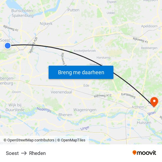 Soest to Rheden map