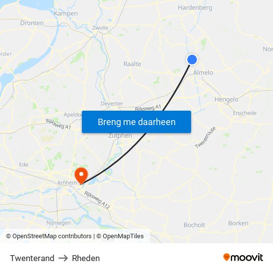 Twenterand to Rheden map