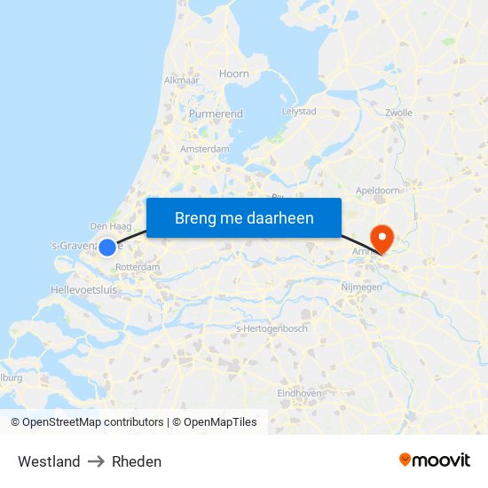 Westland to Rheden map
