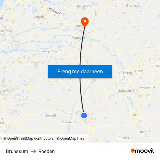 Brunssum to Rheden map