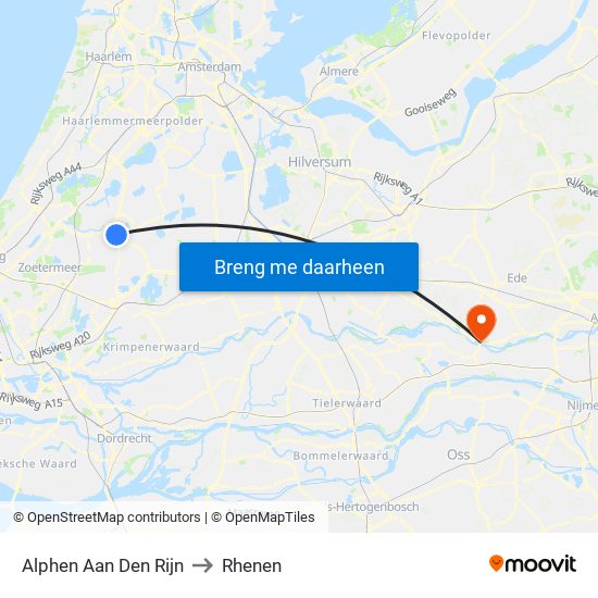 Alphen Aan Den Rijn to Rhenen map