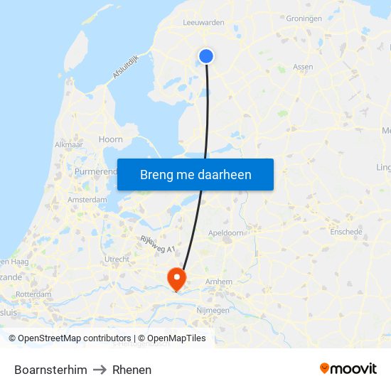 Boarnsterhim to Rhenen map