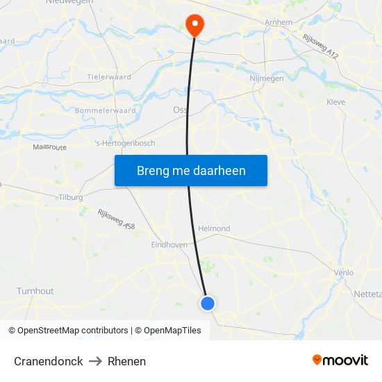 Cranendonck to Rhenen map