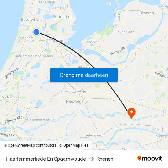 Haarlemmerliede En Spaarnwoude to Rhenen map