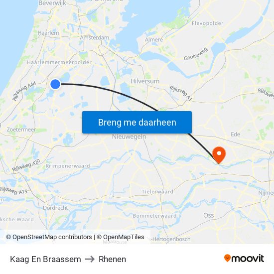 Kaag En Braassem to Rhenen map