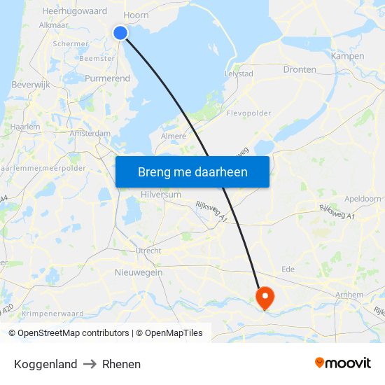 Koggenland to Rhenen map