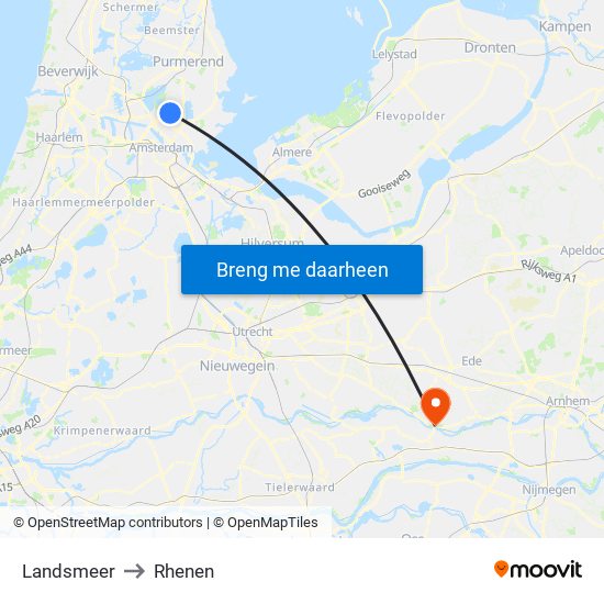 Landsmeer to Rhenen map