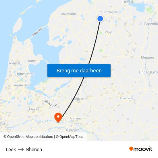 Leek to Rhenen map