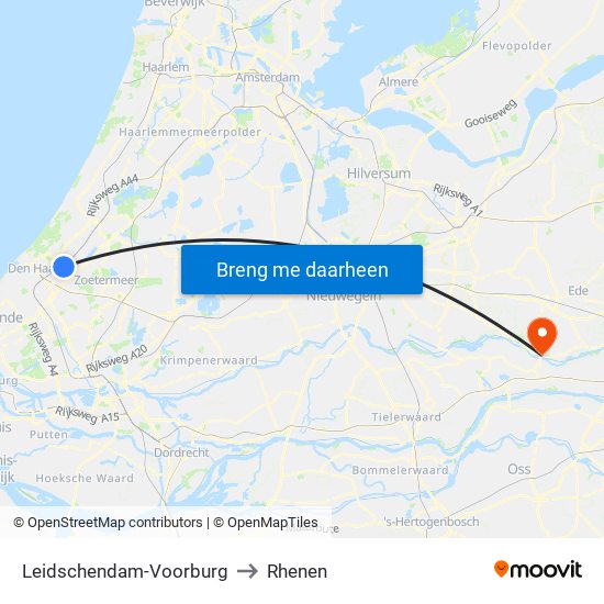 Leidschendam-Voorburg to Rhenen map