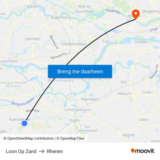 Loon Op Zand to Rhenen map