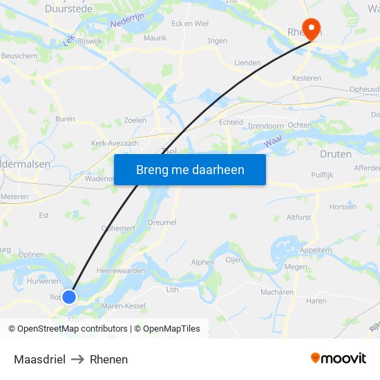 Maasdriel to Rhenen map