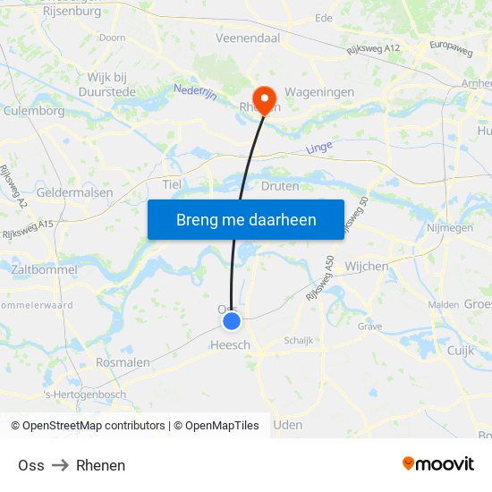 Oss to Rhenen map