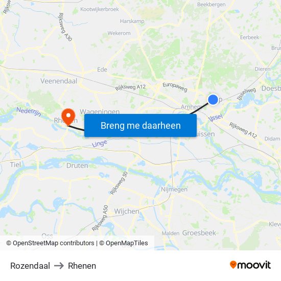 Rozendaal to Rhenen map