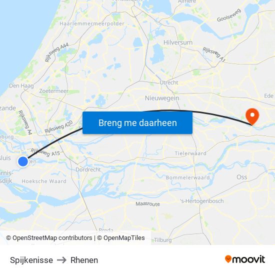 Spijkenisse to Rhenen map