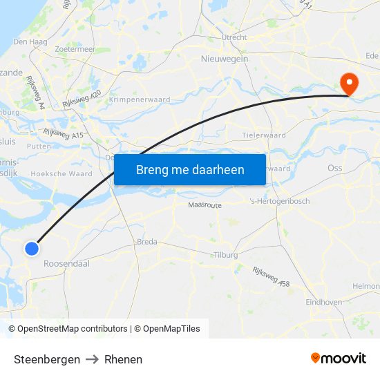Steenbergen to Rhenen map
