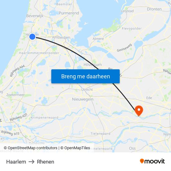 Haarlem to Rhenen map