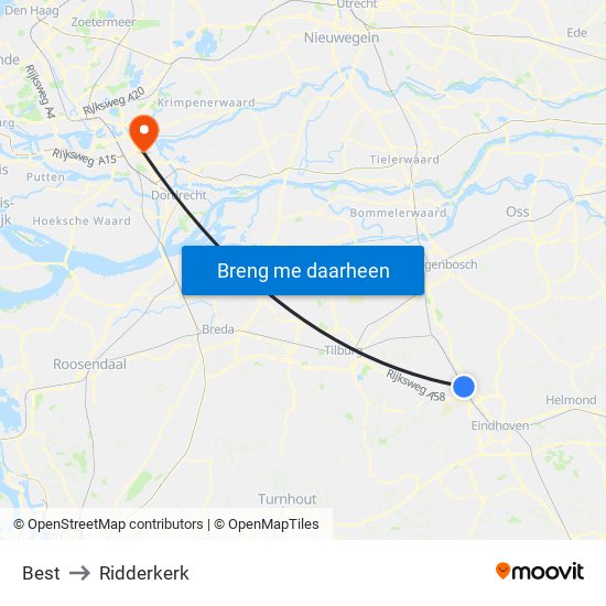 Best to Ridderkerk map