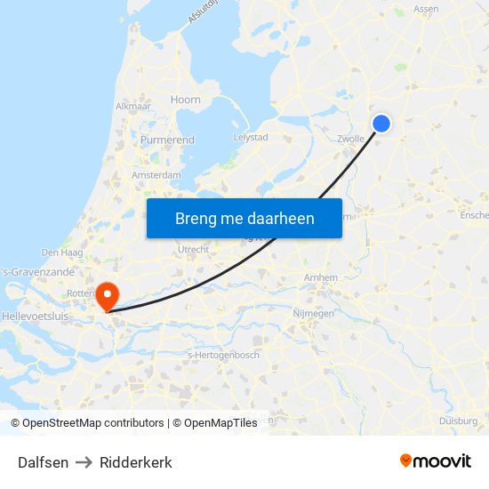 Dalfsen to Ridderkerk map