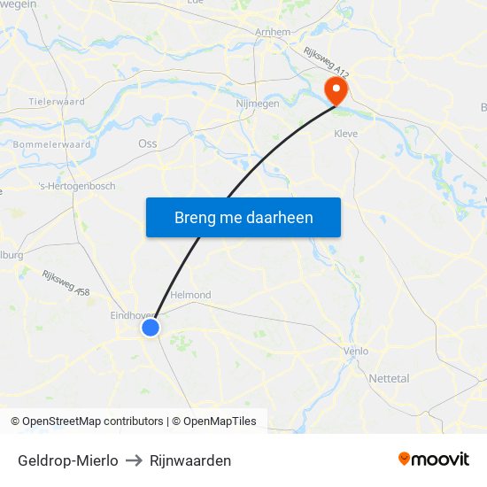 Geldrop-Mierlo to Rijnwaarden map