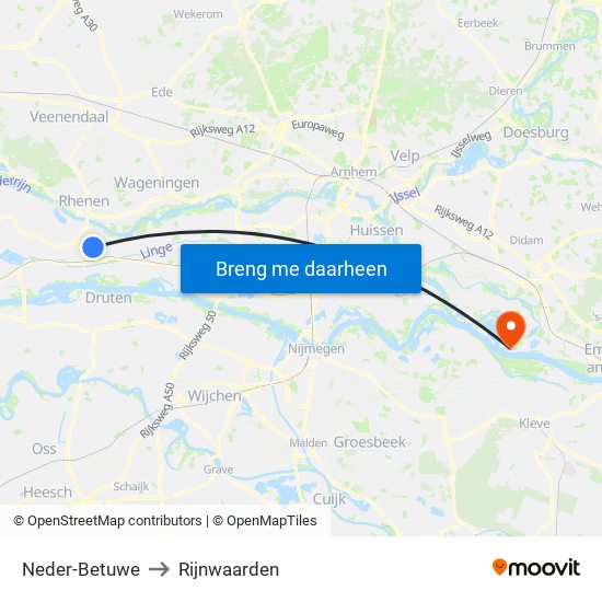 Neder-Betuwe to Rijnwaarden map